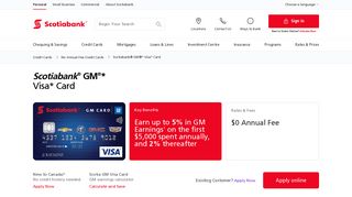 Scotiabank GM Visa Card | Scotiabank