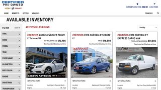 Vehicles - Vehicle Inventory | GM Certified Pre-Owned