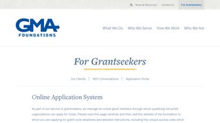For Grantseekers | GMA Foundations