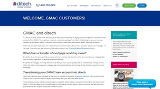 GMAC Loans Transfer of Service | ditech