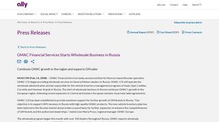 GMAC Financial Services Starts Wholesale Business in Russia - Feb ...