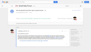 Ask me password every time i login my gmail account - Google ...