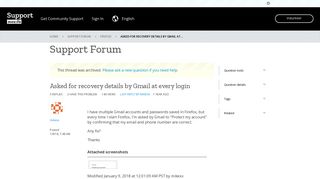 Asked for recovery details by Gmail at every login | Firefox Support ...