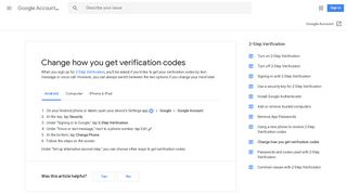 Change how you get verification codes - Android - Google Account ...