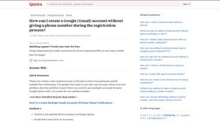 How to create a Google (Gmail) account without giving a phone ...