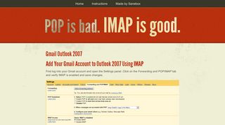 Gmail Outlook 2007 - IMAP vs POP3