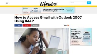 How to Access Gmail With Outlook 2007 Using IMAP - Lifewire
