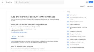 Add another email account to the Gmail app - Android - Gmail Help