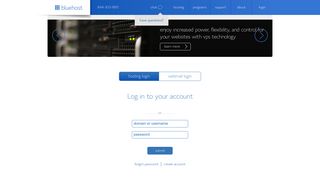 Account Login - Bluehost - Bluehost Control Panel