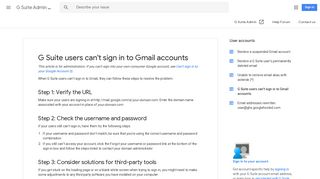 G Suite users can't sign in to Gmail accounts - G Suite Admin Help