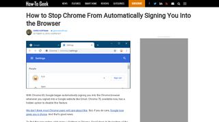 How to Stop Chrome From Automatically Signing You Into the Browser