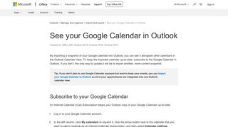 See your Google Calendar in Outlook - Outlook - Office Support