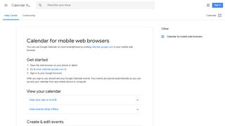 Calendar for mobile web browsers - Calendar Help - Google Support