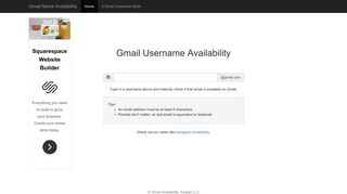 Gmail Username Availability