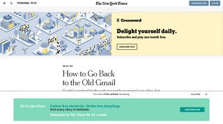 How to Go Back to the Old Gmail - The New York Times