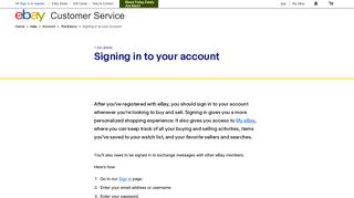 Signing in to your account | eBay