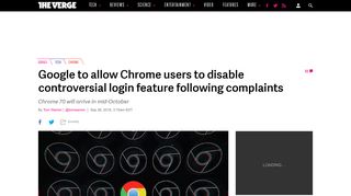 Google to allow Chrome users to disable controversial login feature ...