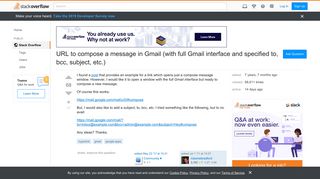 URL to compose a message in Gmail (with full Gmail interface and ...