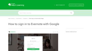 How to sign in to Evernote with Google – Evernote Help & Learning