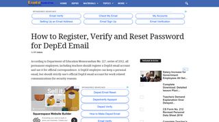 How to Register, Verify and Reset Password for DepEd Email ...