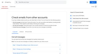 Check emails from other accounts - Computer - Gmail Help