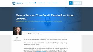 How to Recover Your Gmail, Facebook or Yahoo Account