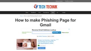 How to make Phishing Page for Gmail - TechTechnik