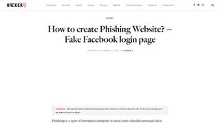 Fake Facebook login page - How to create Phishing Website? - Hacker9