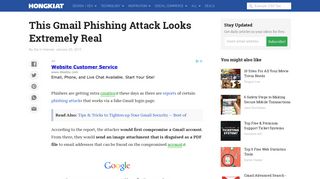 This Gmail Phishing Attack Looks Extremely Real - Hongkiat