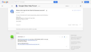 Where is the Login for the Gmail for Business accounts? - Google ...
