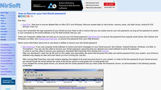 Recover lost / forgotten Gmail password - NirSoft