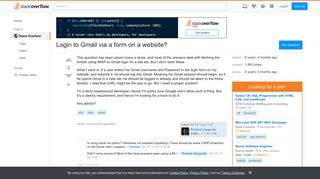 Login to Gmail via a form on a website? - Stack Overflow