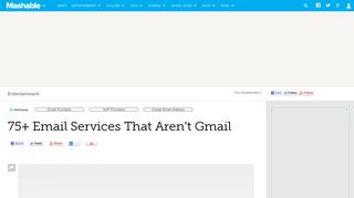 75+ Email Services That Aren't Gmail - Mashable