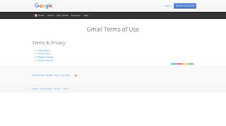 Gmail Terms of Use - Google