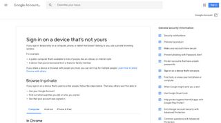 Sign in on a device that's not yours - Computer - Google Account Help