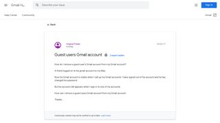 Guest users Gmail account - Google Product Forums