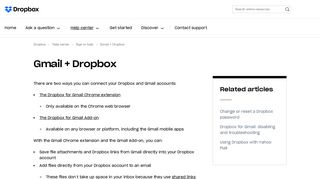 Gmail + Dropbox – Dropbox Help