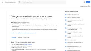 Change the email address for your account - Computer - Google ...