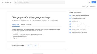 Change your Gmail language settings - iPhone & iPad - Gmail Help