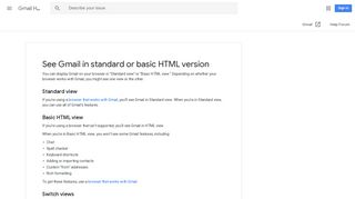 See Gmail in standard or basic HTML version - Gmail Help