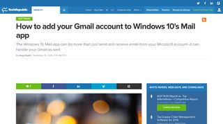 How to add your Gmail account to Windows 10's Mail app ...