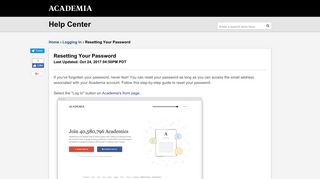 Academia.edu | Resetting Your Password