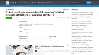 Protect your Google account (Gmail) by enabling SMS (text message ...