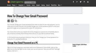 How To Change Your Gmail Password | Ubergizmo