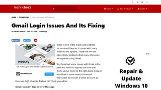 Gmail Login Issues And Its Fixing | Technobezz