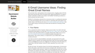 6 Gmail Username Ideas | Gmail Availability