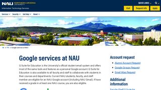 NAU - ITS - Google Services at NAU