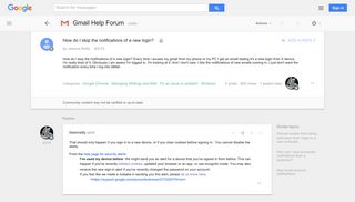 How do I stop the notifications of a new login? - Google Product ...