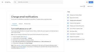 Change email notifications - Computer - Gmail Help - Google Support
