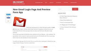New Gmail Login Page and Preview Pane App - iBlognet